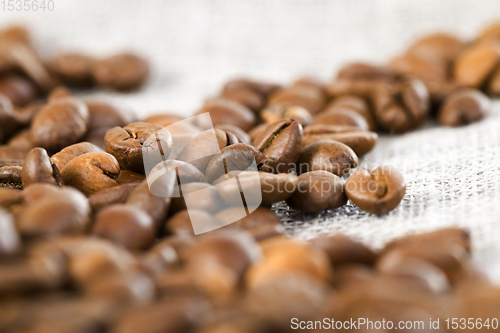 Image of dark grains of coffee