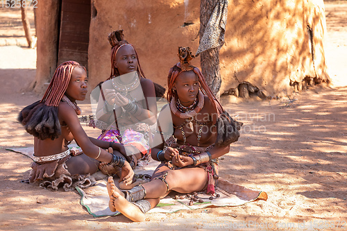 Image of Himba woman with in the village, namibia Africa