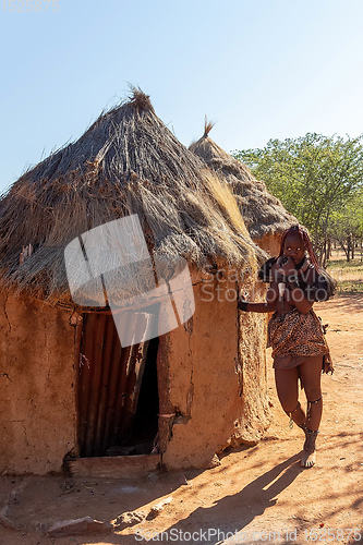 Image of Himba woman with in the village, namibia Africa