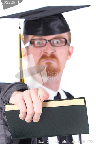 Image of angry graduation a young man 