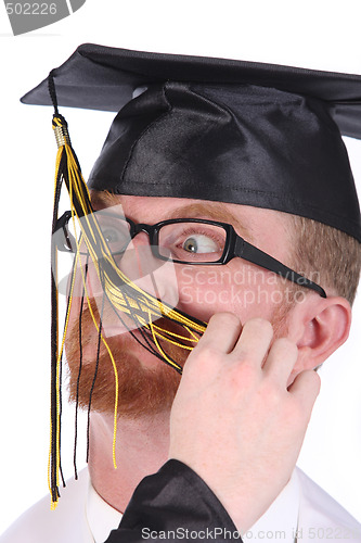 Image of very funny graduation a young man