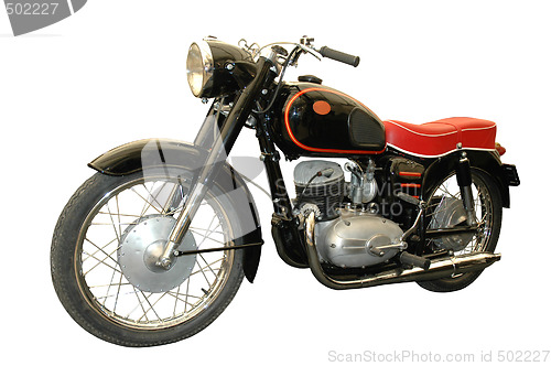 Image of red and black vintage motorcycle