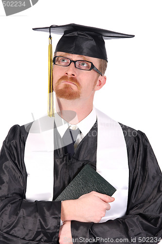 Image of graduation a young man cry