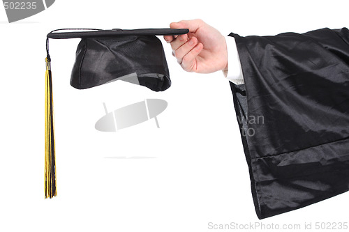 Image of graduation gown and mortarboard