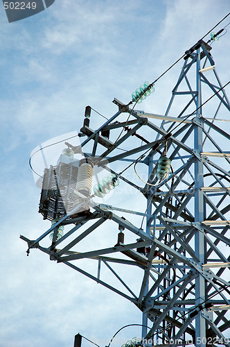 Image of detail of electric power lines