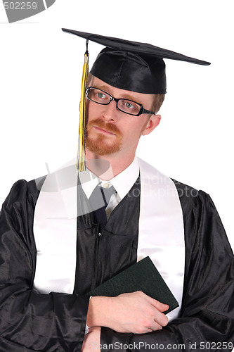 Image of graduation a young man cry