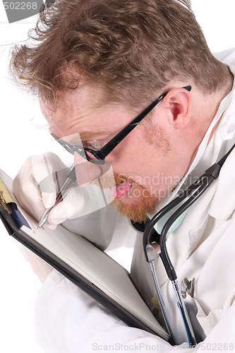 Image of doctor holding a folder of information