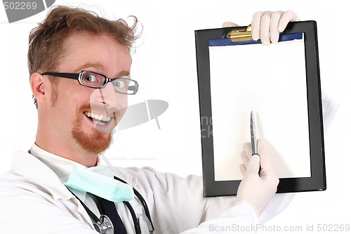 Image of doctor holding a folder of information
