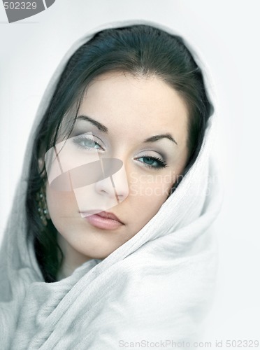 Image of Girl in white scarf