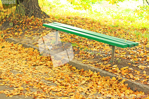 Image of Green bench