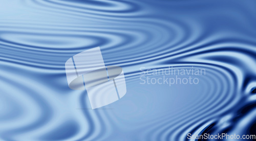 Image of Waves, ripple and blue with water drop pattern with mockup for 3d, digital and texture. Environment, design and futuristic with liquid in background for abstract, sustainability and art deco graphic