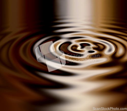 Image of Waves, brown and design with water drop pattern with mockup for 3d, digital and texture. Environment, reflection and futuristic with liquid in background for abstract, sustainability and art deco