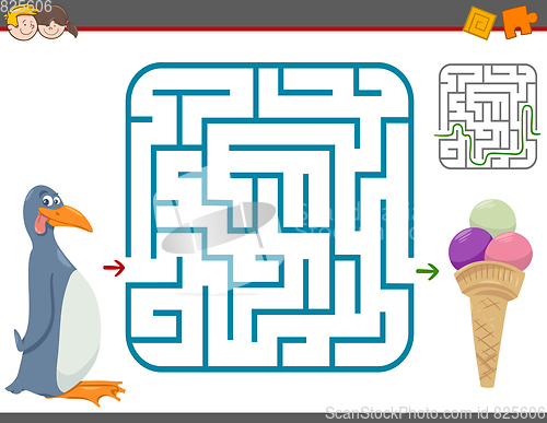 Image of maze leisure game with penguin