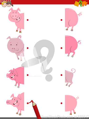 Image of join the halves of pigs