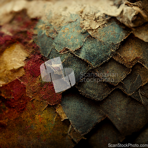 Image of Abstract grunge overlay texture of canvas, leather and paper clo