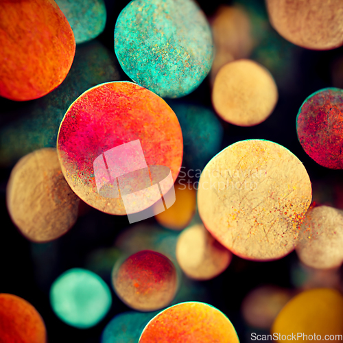 Image of Abstract colorful background surface. Fantastic foam with sphere