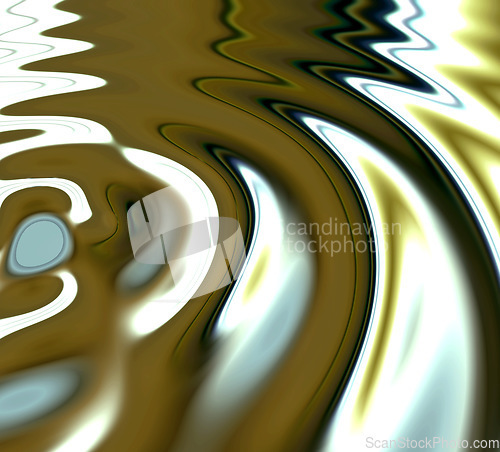 Image of Waves, ripple and metal with water drop pattern with mockup for 3d, digital and texture. Environment, design and futuristic with liquid in background for abstract, sustainability and art deco graphic