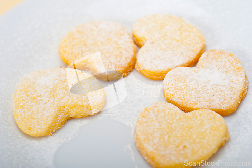 Image of heart shaped shortbread valentine cookies