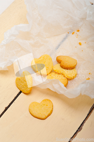 Image of heart shaped shortbread valentine cookies