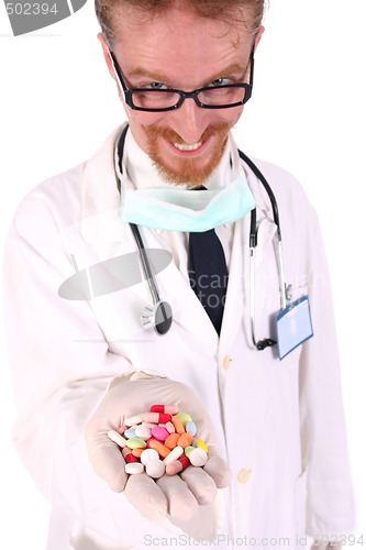 Image of doctor with tablets 