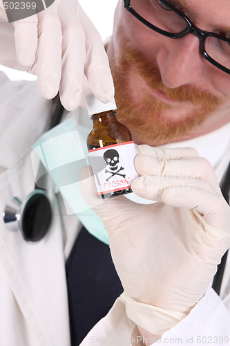 Image of doctor with poison bottle 