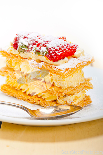 Image of napoleon strawberry cake dessert