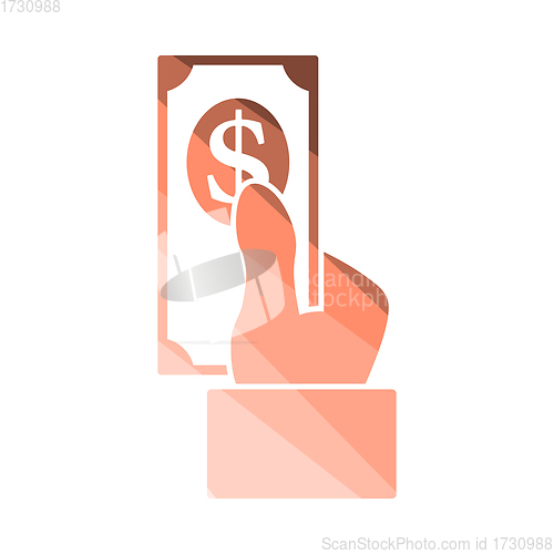 Image of Hand Hold Dollar Banknote Icon