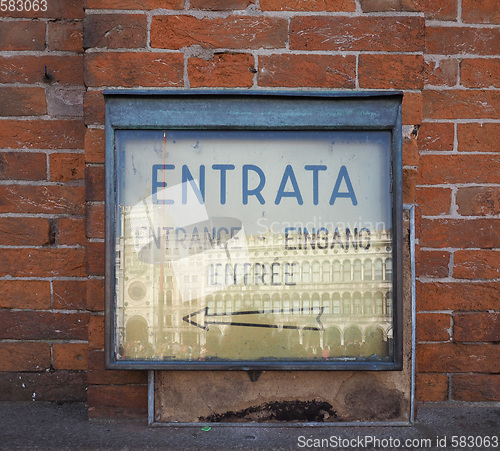 Image of Multilingual entrance sign