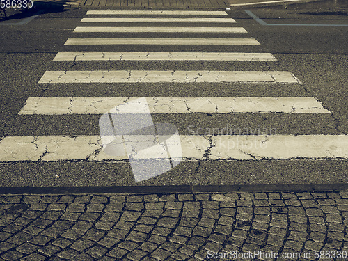 Image of Vintage looking Zebra crossing sign