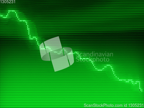 Image of Green Graph moving down on chart as recession or financial crisi