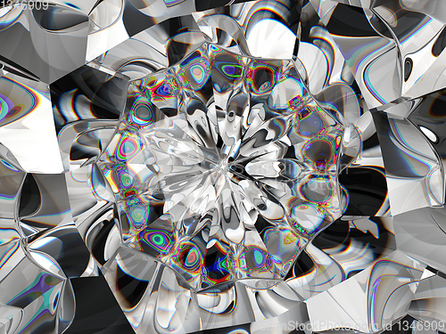 Image of diamond Abstract structure extreme closeup and kaleidoscope
