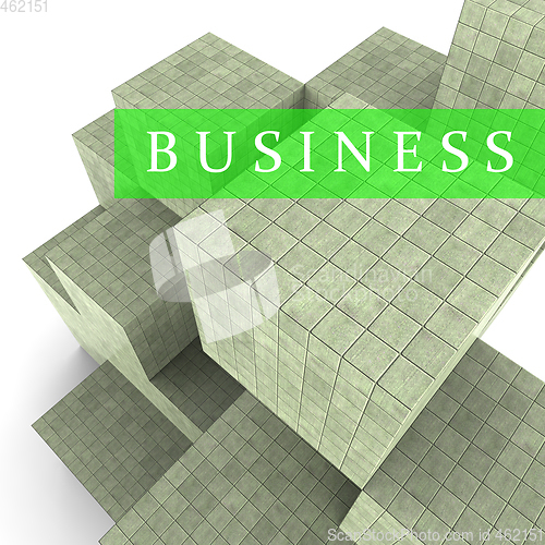 Image of Business Blocks Shows Company Trade 3d Rendering