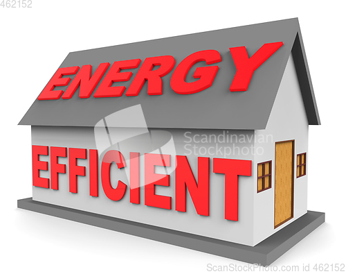 Image of Energy Efficient House Represents Efficient Home 3d Rendering