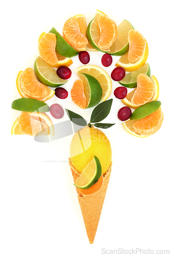 Image of Summer Surreal Citrus Fruit Ice Cream Cone