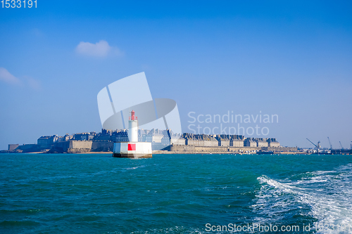 Image of Saint-Malo city view from the sea, Brittany, France