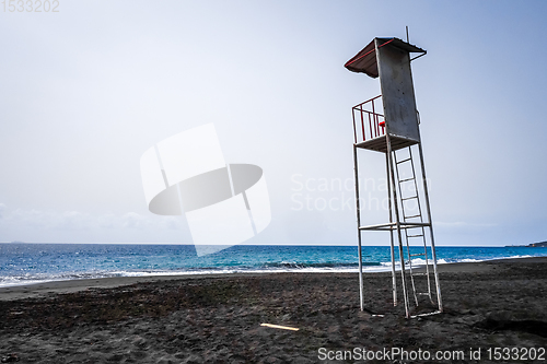 Image of Lifeguard tower chair in Fogo Island, Cape Verde