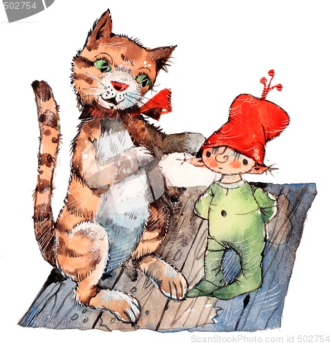 Image of Nisse and the cat