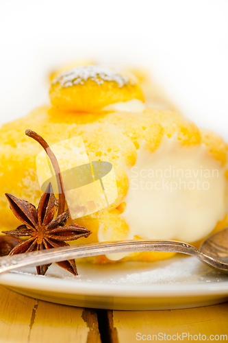 Image of cream roll cake dessert and spices