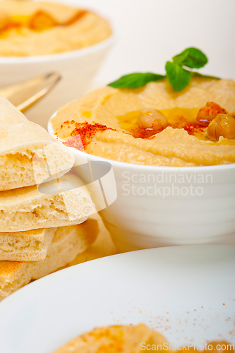 Image of Hummus with pita bread