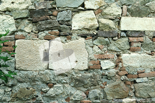 Image of stones from murus dacicus in a church wall