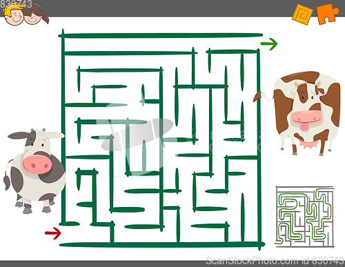 Image of maze leisure game with cows