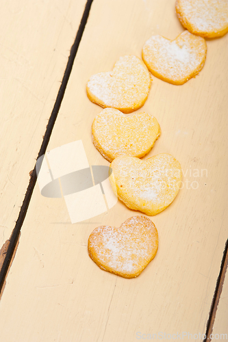 Image of heart shaped shortbread valentine cookies