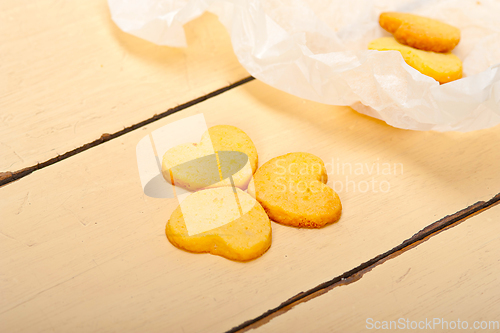 Image of heart shaped shortbread valentine cookies