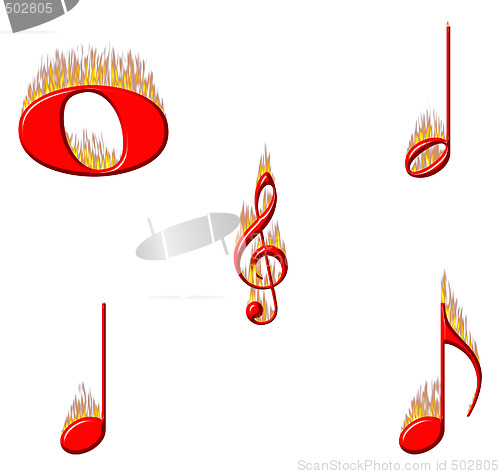 Image of Music Notes on Fire 1 of 2