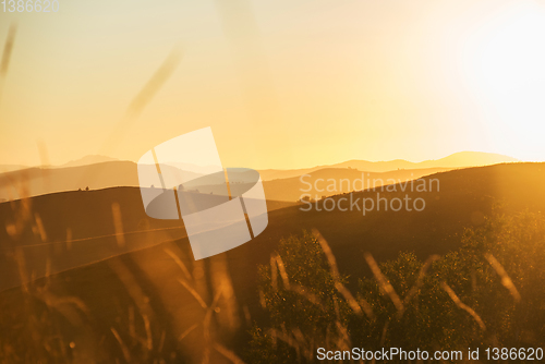 Image of Beauty sunset in the mountains