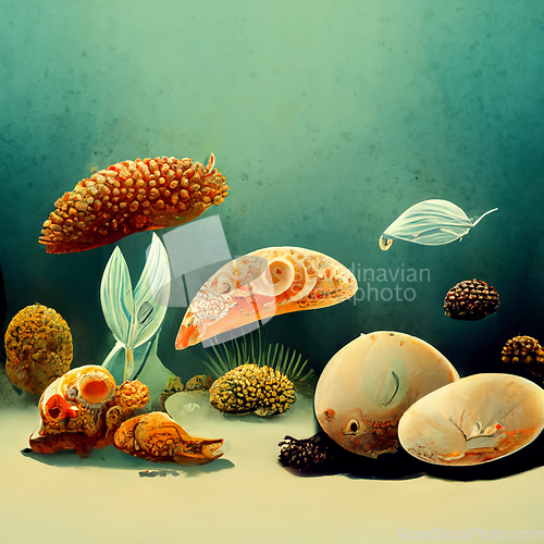 Image of Underwater background with various sea views. Underwater scene. 