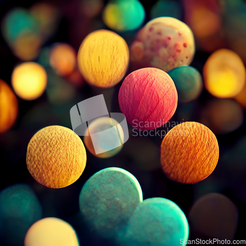 Image of Abstract colorful background surface. Fantastic foam with sphere