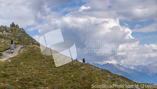 Image of Trekking in Summer Alps landscape of Tyrol