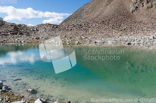 Image of Mountain lake landscape in Europe Tyrol Alps travel