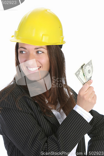 Image of businesswoman with earnings 